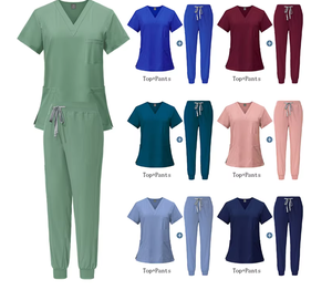 2024 Cổ Có Thể Giặt Hàng Đầu Và Quần Bệnh Viện Y Tế Điều Dưỡng Tẩy Tế Bào Chết Bộ Spa Vẻ Đẹp Salon Co Giãn Đồng Phục - Product Image 3