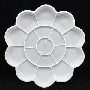 Plateau de <span class=keywords><strong>palette</strong></span> de peinture de prune en plastique blanc avec des couleurs de variété d'aquarelle acrylique pour enfants-Vente en gros - Product Image 2