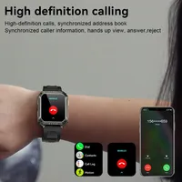 Reloj Inteligente para Hombre, Resistente al Agua, Android IOS, Monitor de Ritmo Cardíaco, Contador de Pasos, Llamadas, Correa de Acero Inoxidable Verde Militar, Caja Resistente, Deportivo