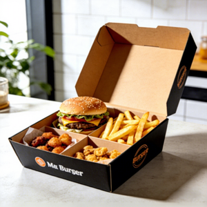 Cajas de Cartón Corrugado Ecológicas Personalizadas al por Mayor para Comida Rápida, Pollo Frito, Arroz, Papas Fritas, Hamburguesas Desechables Biodegradables - Product Image 3