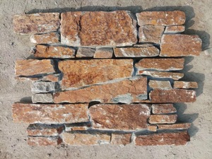 Panel de Piedra Natural Dorada, Revestimiento de Pared de Piedra Suelta, Losas de Piedra, Paneles de Piedra para Castillos - Product Image 4