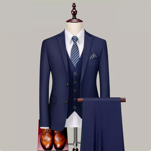 Abito da Uomo Su Misura Taglie Forti Tre Pezzi Stile Europeo da Ufficio e Cerimonia per Uomo Produzione Personalizzata Yimita - Product Image 1