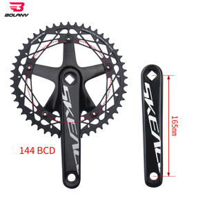 Juego de bielas Bolany Hollow One 144 BCD 48T 49T de aleación con plato de orificio cuadrado para bicicleta de carreras - Product Image 1