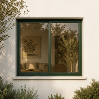 Portes coulissantes en PVC à double vitrage anti-ouragan modernes et très demandées, fenêtres résistantes 37x38 pour maisons, cadre en plastique