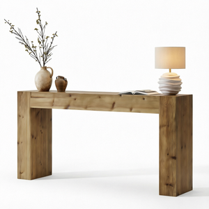 Table console moderne en bois massif, table étroite pour entrée, table de canapé, salon, chambre - Meubles - Product Image 1