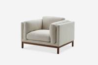 Moderner Akzentstuhl mit Massivholzrahmen - Gepolsterter Sessel im Mid-Century-Stil mit Abnehmbaren Kissen für Wohnzimmer & Schlafzimmer