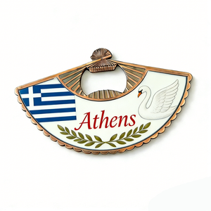 แม่เหล็กติดตู้เย็นโลหะแฟชั่นเคลือบเงาพิมพ์ลาย UV ตามสั่ง ลายกรีซเอเธนส์ - Product Image 3