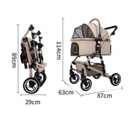 Voyage de marche en plein air facile à plier chats chiens Pet Landau chariot sac de haute qualité pliant de luxe roulant