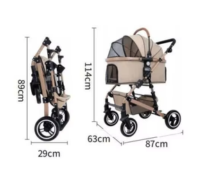Caminar al aire libre Viajes Fácil Plegable Gatos Perros Mascota Cochecito Trolley Bag Alta calidad Plegable Lujo Rodante - Product Image 2