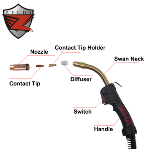 Antorcha de Soldadura Zelda Tipo 350A 500A, Adaptador de Antorcha de Soldadura de 4m 5m - Product Image 2
