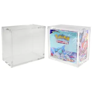 UV protection Acrylic Booster Box plexiglass Display Case trade card UV filtering ETB Case pokmon Acrylic Magnetic Box with Lid