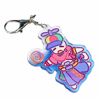 Porte-clés en acrylique transparent en époxy personnalisé, breloques en acrylique imprimées, porte-clés en acrylique de dessin animé d'anime