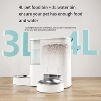 Distributeur de nourriture intelligent et portable pour animaux de compagnie, fontaine à eau pour chat, commande à distance WiFi, machine tout-en-un pour l'alimentation automatique