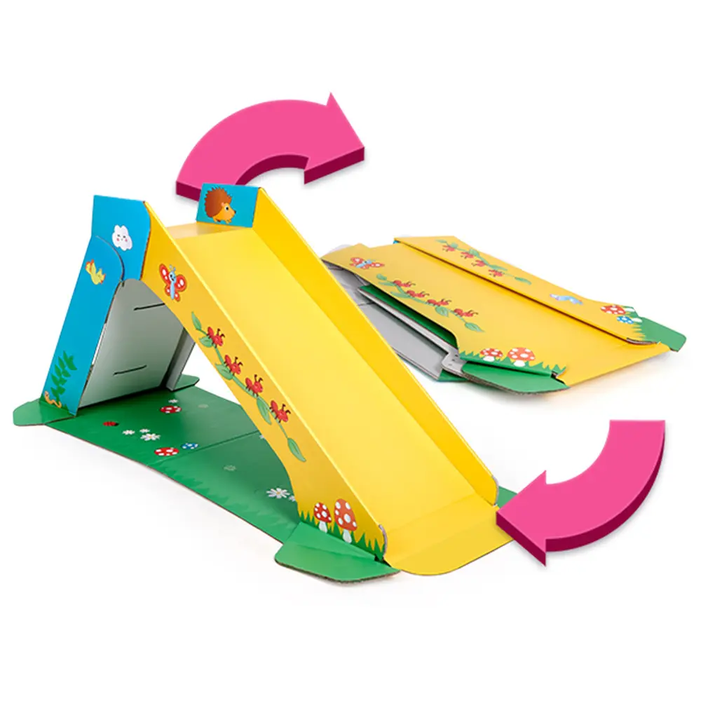 Slide Mainan, Karton Lipat Ramah Lingkungan Tahan Lama Balita Playground Slide Dalam Ruangan untuk Anak-anak //