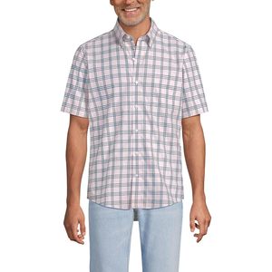 Camisa de Manga Corta para Hombre FOXA, Sin Plancha, de Sarga, con Patrón a Cuadros, 100% Algodón, Antiarrugas - Product Image 1