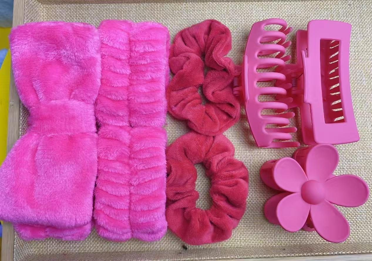 Lot de 8 élastiques à cheveux rose rouge pour gros intestin