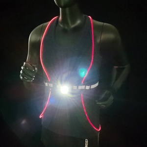 High Quality <b>LED</b> Vest and 200Lumens Headlight/Torch Flashing Safety Clothing with Hoodie Reflective for Running - Product Image 3