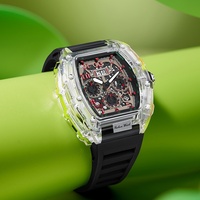 Montre à Quartz multifonctionnelle lumineuse pour hommes, coque en plastique, bracelet en Silicone, étanche, horloge de poignet décontractée