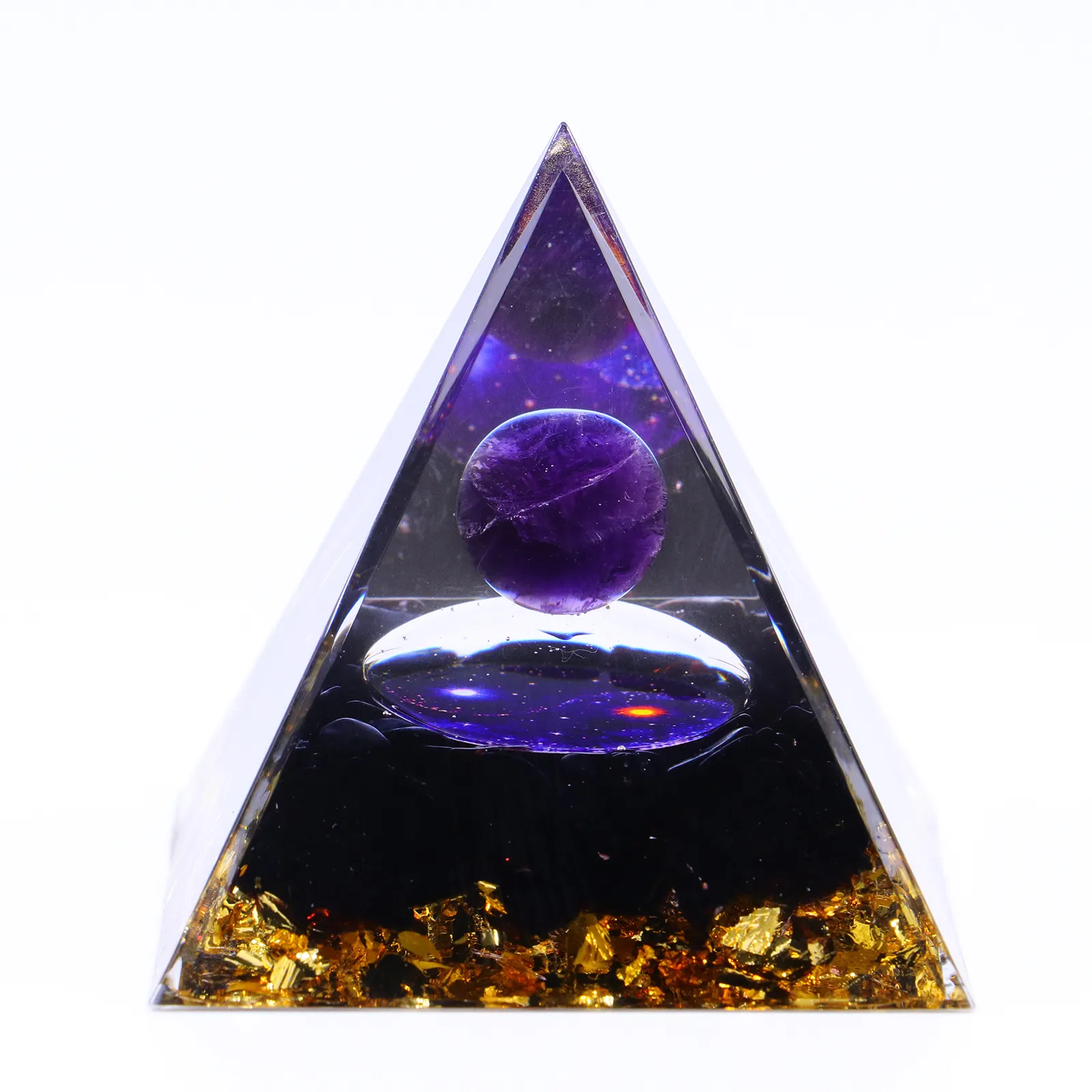 Handgemachte Orgon pyramide Positive Energie für den Erfolg Bunte Kristalle Chakra Orgonit Pyramide