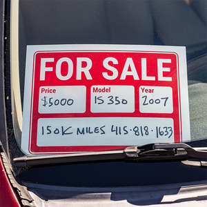 Panneau de vente en PVC étanche 12"x9" personnalisable pour véhicule/bateau/remorque avec prix et année modèle – Étiquette de vente extérieure durable - Product Image 3