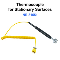Thermocouple for Stationary Surfaces Stainless Steel Mesh Type Probe Faster Thermal Response Handheld Temperature Sensor
