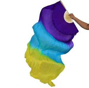 Bestdance Belly dance Professional Silk Veils Gradient สีผ้าไหมพัดลม OEM