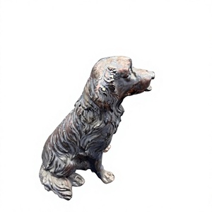 Sculpture de chien en bronze décorative, taille personnalisée, articles cadeaux, décoration, statue de chien grandeur nature, personnalisable, faite à la main - Product Image 1