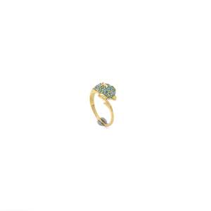 Anillo de Moda de Cristal, Chapado en Oro PVD, Acero Inoxidable 316L, Accesorio de Joyería Sostenible y Resistente - Product Image 1