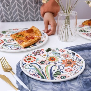 <span class=keywords><strong>Vaisselle</strong></span> en céramique, assiette à pizza pour le <span class=keywords><strong>petit</strong></span>-<span class=keywords><strong>déjeuner</strong></span>, plat à pain en porcelaine, plat à fruits - Product Image 3