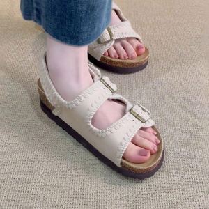 Premium Thick Platform Birken Style <b>Flat</b> <b>Sandals</b> Elegant Ladies Roman Beach Footwear Suitable for Dress Collocation Seaside - Product Image 5