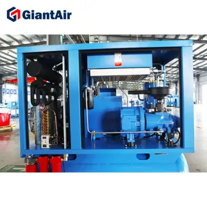 220V/380V/415V เครื่องอัดอากาศแบบสกรูใน8/10บาร์พร้อมเครื่องเป่าลมและถัง GiantAir Giantair Professional All In One
