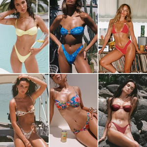 Conjunto de Bikini Estampado de Cintura Alta de Alta Calidad, Dos Piezas, Traje de Baño para Mujer, Envío Aleatorio, Gran Venta 2026 - Product Image 3
