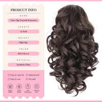 Extensions de cheveux naturels de marque propre, mélange HD européen et américain, queue de cheval à pince, courtes, bouclées, ondulées, volumineuses, non-Remy, 150%