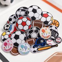 Patchs brodés thermocollants ou à coudre pour le sport : football, basketball, baseball, gants, bâtons, drapeaux