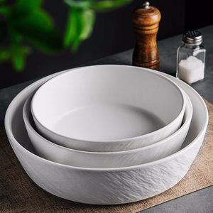 Vendita calda roccia fantasia 12 pollici di grande capacità Pasta Noodle Ramen Bowl Hotel Catering ceramica da servire ciotole per zuppa - Product Image 5