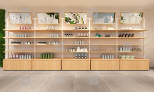 Exhibidores de Productos para el Cuidado de la Piel Personalizados, Diseño Interior de Tienda de Maquillaje a Medida, Estantes de Exhibición de Cosméticos de Madera - Product Image 4
