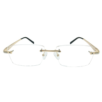 Shenzhen IP Brillen Montures de Lunettes Carrées Sans Monture en Titane Pur Classique, Plaqué Titane