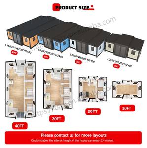 فيلا منزلية فاخرة جاهزة للطي 20 قدمًا و 40 قدمًا منزل معيشة متنقل 2 3 غرف نوم منزل وحدات - Product Image 3