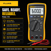   Multimètre numérique 115 True RMS, protection IP42, testeur électrique alimenté par batterie 600V, garantie 1 an