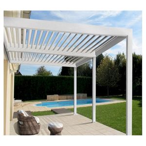 Pergola moderne en aluminium noir PRIMA, imperméable, écologique, avec revêtement en poudre, fabriquée à Foshan, style contemporain pour jardin - Product Image 1
