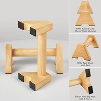 Barres parallèles en bois pour calisthénie, 1 paire, entraînement de force, gymnastique à domicile, supports pour pompes et équilibres sur les mains