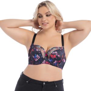 Reggiseni da Donna LR STYLE dalla Taglia <span class=keywords><strong>D</strong></span> alla K, con Ferretto, Motivo Floreale Intrecciato, Push-up, Spalline Sottili Regolabili, Traspirante, Soutien Gorge Ridotto - Product Image 4
