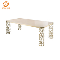 Ensemble de table et de chaises de salle à manger carrée de luxe moderne avec plateau en pierre naturelle et pieds en acier inoxydable pour la maison, meubles de villa