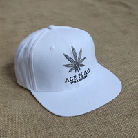 Topi Kasual Olahraga 6 Panel Putih dengan Logo Bordir Daun Kustom yang Laris Terjual, Terbuat dari Katun, Dapat Disesuaikan, dengan Pinggiran Datar dan Model Snapback untuk Wanita.
