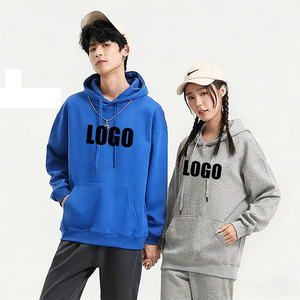 Sweat à capuche streetwear vierge de haute qualité avec logo personnalisé, 320 GSM, coton et polyester, double face, épaules tombantes - Product Image 1