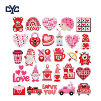 Parche Bordado Romántico de Corazón Rojo y Rosa con Candado para Manualidades DIY, Tamaño y Color Personalizados, Parches Termoadhesivos de Carta de Amor para San Valentín