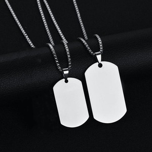 Blanc En Acier Inoxydable <span class=keywords><strong>Plaque</strong></span> Pendentif Personnalisé Personnalisé <span class=keywords><strong>Collier</strong></span> Photo Nom Graver Colliers pour Femmes Hommes Saint Valentin Cadeau - Product Image 2
