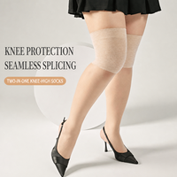 Chaussettes de compression ultra-fines d'été, antidérapantes, anti-roulement, effet collant transparent, pour pièce climatisée, aspect jambes nues, durables, anti-déchirure
