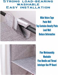 Wardrobe Hanging Closet Organizer,Foldable Closet Hanging Shelves,Cotton Linen Collapsible Storage Shelves for Clothes - Product Image 2