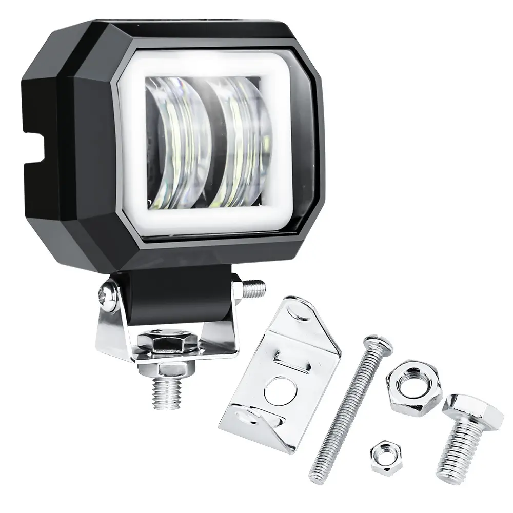 Yosovlamp 3 inch work light 7D 20W square car led motorcycle spotlight with aperture led inspection light